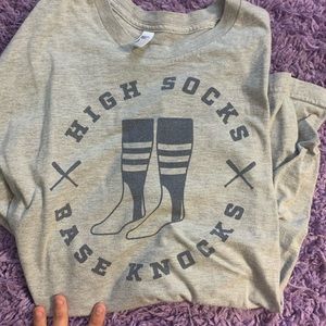 High socks and base knocks baseball tee
